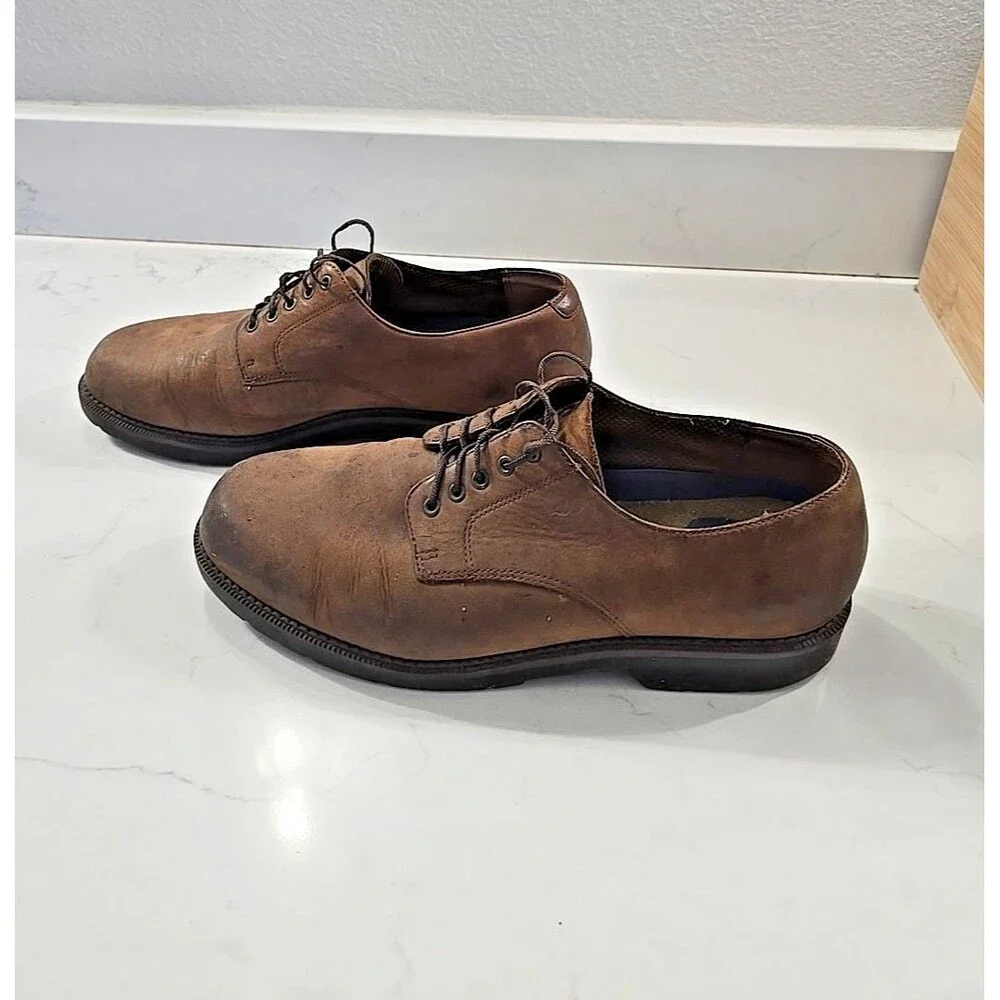 Dockers Brown Leather Suede Oxford Lace Up Shoe Mens Sz 10w Wide Comfort 90-2001